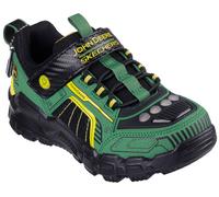 Sneaker SKECHERS "ADVENTURE TRACK - JOHN DEERE", Damen, Gr. 32, bunt (grün, schwarz, gelb), Lederimitat, Textil, kontrastfarbene Details, Schuhe Sneaker, Klettschuh im John Deere Design, Größenschablo