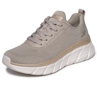 Sneaker SKECHERS "BOBS B FLEX HI-FLYING HI", Damen, Gr. 37, beige (taupe, goldfarben), Textil, Schuhe Sneaker, Trainingsschuh, Schnürschuh, Freizeitschuh in veganer Verarbeitung (55809336-37) taupe, g