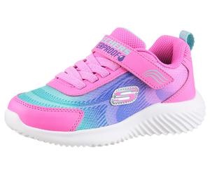 Sneaker SKECHERS "BOUNDER", Damen, Gr. 33, rosa (pink), Lederimitat, kontrastfarbene Details, Schuhe Sneaker, Freizeitschuh, wasserabweisend, Größenschablone zum Download (81506355-33) pink
