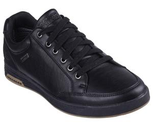 Sneaker SKECHERS "CAVELL-SPARKMAN", Herren, Gr. 46, schwarz, Lederimitat, Schuhe Sneaker, Freizeitschuh, Halbschuh, Schnürschuh aus wasserabweisendem Material (20223805-46) schwarz