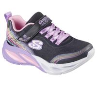 Sneaker SKECHERS "COSMIC GLOW LIGHTS", Damen, Gr. 34, schwarz, multi, Lederimitat, Textil, Glitzer, Schuhe Sneaker, Sportschuh mit Klett, Größenschablone zum Download (15732511-34) schwarz, multi