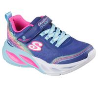 Sneaker SKECHERS "COSMIC GLOW LIGHTS", Mädchen, Gr. 35, navy, multi, Lederimitat, Textil, Mesh, leicht glänzend, Schuhe Sneaker, Sportschuh mit Klett, Größenschablone zum Download (63188163-35) navy, 