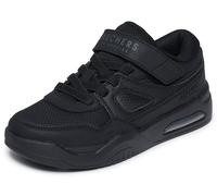 Sneaker SKECHERS "COURT TECH", Mädchen, Gr. 37, schwarz (schwarz, uni), Lederimitat, unifarben, Basic, Schuhe Sneaker, Slip-on Sneaker mit Klettverschluss, Grössenschablone zum Download (40304941-37) 