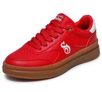 Sneaker SKECHERS "COURTSIDE-CALI DUDEZ", Herren, Gr. 43, rot, weiß, Lederimitat, kontrastfarbene Details, Schuhe Sneaker, Snoop Dogg Schnürschuh mit Kontrastbesätzen (79829449-43) rot, weiß