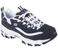 Skechers Damen D'lites Biggest Fan Sneaker, Navy Trubuck White Mesh Carolina Blue Trim, 35 EU