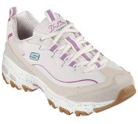 Sneaker SKECHERS "D'LITES-BOLD VIEWS", Damen, Gr. 35, beige (beige, rosa), Leder, Textil, Schuhe Sneaker, Freizeitschuh, Halbschuh, Schnürschuh mit Air-Cooled Memory Foam (38747218-35)