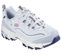 Sneaker SKECHERS "D'LITES-BOLD VIEWS", Damen, Gr. 35, blau (hellblau), Leder, Textil, Schuhe Sneaker, Freizeitschuh, Halbschuh, Schnürschuh mit Air-Cooled Memory Foam (88749736-35) hellblau