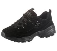 Sneaker SKECHERS "D'LITES PLAY ON", Damen, Gr. 39, schwarz, Nubuklederimitat, Textil, Schuhe Sneaker, Freizeitschuh, Halbschuh, Schnürschuh mit Air Cooled Memory Foam (71511116-39) schwarz