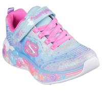 Sneaker SKECHERS "ETERNAL HEART LIGHTS", Kinder, Gr. 28, bunt (hellblau, multi), Textil, Synthetik, kontrastfarbene Details, Glitzer, sportlich, Schuhe, Blink,-Klettschuh mit Herz-Applikation, Größens