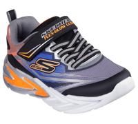 Skechers Flex Glow Ultra Sportschuhe EU 33 Black / Silver Synthetic / Grey / Blue / / Orange Textile / Silver Trim