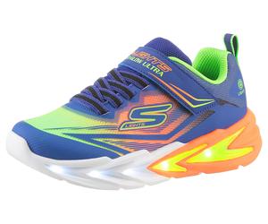 Sneaker SKECHERS "FLEX-GLOW ULTRA", Mädchen, Gr. 30, bunt (blau, multi), Lederimitat, Textil, Mesh, kontrastfarbene Details, Schuhe Sneaker, Klettschuh zum Schlüpfen, Größenschablone zum Download (816