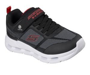 Sneaker SKECHERS "GLIDE-STEP LIGHTS", Mädchen, Gr. 28, schwarz, Lederimitat, Textil, Mesh, mehrfarbig, Schuhe Sneaker, Freizeitschuh mit Glide-Step, Größenschablone zum Download (27030948-28) schwarz