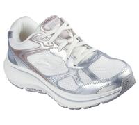 Sneaker SKECHERS "GO RUN CONSISTENT 2.0", Damen, Gr. 39, silber (sanftes weiß, silberfarben), Leder, Synthetik, Textil, metallic, sportlich, Schuhe, Retro Sneaker, Schnürschuh mit Metallic-Besätzen (3