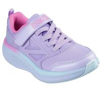 Sneaker SKECHERS "GO RUN ELEVATE 2.0", Kinder, Gr. 28, lila (lavendel), Textil, Lederimitat, kontrastfarbene Details, sportlich, Schuhe, Freizeitschuh mit Klettverschluss, Größenschablone zum Download