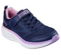 Sneaker SKECHERS "GO RUN ELEVATE 2.0", Kinder, Gr. 34, blau (navy), Textil, Lederimitat, kontrastfarbene Details, sportlich, Schuhe, Freizeitschuh mit Klettverschluss, Größenschablone zum Download (49