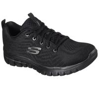 Sneaker SKECHERS "GRACEFUL - GET CONNECTED", Damen, Gr. 36, schwarz, Textil, Schuhe Sneaker, Freizeitschuh, Halbschuh, Schnürschuh in Schuhweite G (weit) (10227904-36) schwarz