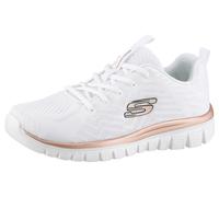 Sneaker SKECHERS "Graceful - Get Connected", Damen, Gr. 38, rosa (weiß, roségoldfarben), Textil, Schuhe Sneaker, Freizeitschuh, Halbschuh, Schnürschuh für die Maschinenwäsche geeignet, Topseller (1398