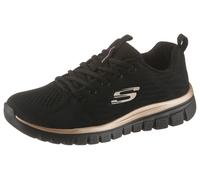 Sneaker SKECHERS "Graceful - Get Connected", Damen, Gr. 39, gold (schwarz, rose gold), Textil, Schuhe Sneaker, Freizeitschuh, Halbschuh, Schnürschuh für die Maschinenwäsche geeignet (17222019-39)