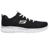 Sneaker SKECHERS "GRACEFUL - GET CONNECTED", Damen, Gr. 39, schwarz-weiß (schwarz, weiß), Textil, Schuhe Sneaker, Freizeitschuh, Halbschuh, Schnürschuh in Schuhweite G (weit) (41027609-39) schwarz, we
