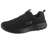 Sneaker SKECHERS "Graceful - Get Connected", Damen, Gr. 42, schwarz (schwarz uni), Textil, Schuhe Sneaker, Freizeitschuh, Halbschuh, Schnürschuh für die Maschinenwäsche geeignet, Topseller (13799366-4