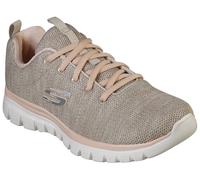 Sneaker SKECHERS "Graceful - Twisted Fortune", Damen, Gr. 37, beige (beige, rosa), Textil, Schuhe Sneaker, Freizeitschuh, Halbschuh, Schnürschuh mit Memory Foam (84409143-37) beige, rosa
