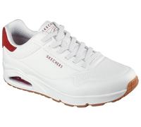 Sneaker SKECHERS "Harry Kane - Off Pitch Collection: Uno - Harry Kane Air", Herren, Gr. 43, rot (weiß, weinrot), Lederimitat, Textil, Schuhe Sneaker, Schnürschuh signiert vom weltbekannten Fußballstar