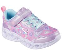 Sneaker SKECHERS "HEART LIGHTS", Mädchen, Gr. 28, bunt (lavendel, multi), Synthetik, Textil, Glitzer, kontrastfarbene Details, Schuhe Sneaker, Blinkschuh mit Herz-Laufsohle, Größenschablone zum Downlo