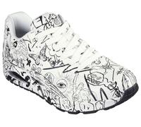 Sneaker SKECHERS, Herren, Gr. 43, weiß, schwarz sketch, Lederimitat, Schuhe Sneaker, mit Skech-Air Luftkammernsohle, Freizeitschuh, Halbschuh, Schnürer, Topseller (38395017-43) weiß, schwarz sketch