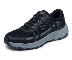 Sneaker SKECHERS "HILLCREST 2.0-SABBADAY FALLS", Herren, Gr. 45, schwarz, Lederimitat, Schuhe Sneaker, Trekkingschuh, Schnürschuh mit Water Repellent (59887049-45) schwarz