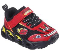 Sneaker SKECHERS "Hot Lights: Thermo Flash - Wheel Buddies", Mädchen, Gr. 21, schwarz (schwarz, rot), Lederimitat, Schuhe Sneaker, Blinkschuh, Klettschuh im Hot Lights Design mit Automotiv (26650529-2