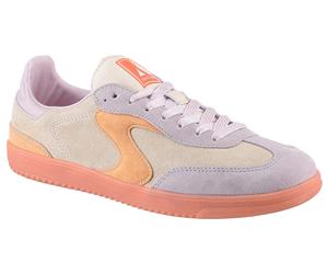 Sneaker SKECHERS "HOTSHOT - FOR THE WIN", Damen, Gr. 35, lila (natur, fliederfarben), Veloursleder, kontrastfarbene Details, Schuhe Sneaker, Retro Sneaker, Freizeitsneaker, Halbschuh, Schnürschuh im R