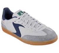 Sneaker SKECHERS "HOTSHOT", Herren, Gr. 43, grau (grau, navy), Leder, Veloursleder, kontrastfarbene Details, Schuhe Sneaker, mit Kontrastbesätzen (83250556-43) grau, navy