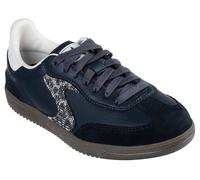 Sneaker SKECHERS "HOTSHOT-SHIMMERING SPOTS", Damen, Gr. 39, schwarz-weiß (schwarz, weiß), Lederimitat, Veloursleder, animal-print, Schuhe Sneaker, Retro Sneaker, Schnürschuh mit glitzerndem Animal-Ein