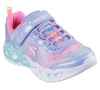 Sneaker SKECHERS "INFINITE HEART LIGHTS", Mädchen, Gr. 31, bunt (lavendel multifarben), Lederimitat, Textil, kontrastfarbene Details, Schuhe Sneaker, Klettschuh mit Blinkfunktion, Größenschablone zum