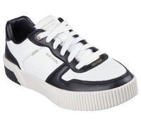 Sneaker SKECHERS "JADE-BEST IN CLASS", Damen, Gr. 36, schwarz-weiß (weiß, schwarz), Lederimitat, kontrastfarbene Details, Schuhe Sneaker, Retrosneaker, Schnürschuh, Classic Sneaker mit Memory Foam (13