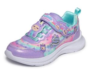Sneaker SKECHERS "JUMPSTERS 2.0", Mädchen, Gr. 29, lavendel, multi, Textil, kontrastfarbene Details, Schuhe Sneaker, Klettschuh "Cutie Critters", Grössenschablone zum Download (58339049-29) lavendel,