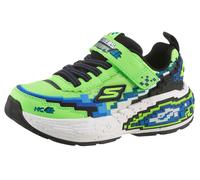 Sneaker SKECHERS "MEGA-CRAFT 4K", Mädchen, Gr. 30, schwarz (limette, schwarz), Lederimitat, Textil, kontrastfarbene Details, Schuhe Sneaker, Klettschuh im coolen Pixel-Look, Größenschablone zum Downlo