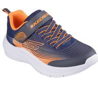 Sneaker SKECHERS "MICROSPEC ADVANCE", Damen, Gr. 32, blau (navy, orange), Lederimitat, Textil, Schuhe Sneaker, Klettschuh in cooler Farbkombination, Größenschablone zum Download (72932148-32) navy, or