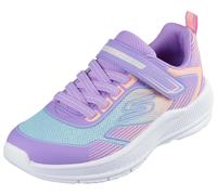Sneaker SKECHERS "MICROSPEC ADVANCE", Mädchen, Gr. 34, bunt (lavendel, multi), Lederimitat, Textil, Mesh, kontrastfarbene Details, Schuhe Sneaker, Freizeitschuh mit Klettverschluss, Größenschablone zu