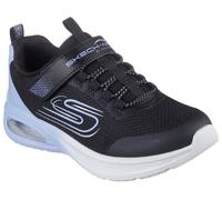 Sneaker SKECHERS "MICROSPEC MAX ADVANCE", Damen, Gr. 28, bunt (schwarz, flieder), Lederimitat, Textil, kontrastfarbene Details, Schuhe Sneaker, Slip-OnSneaker, Klettverschluss,S-Logo, Größenschablone