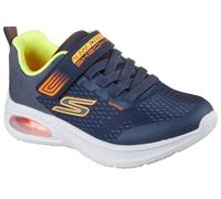 Sneaker SKECHERS "MICROSPEC MAX ADVANCE", Kinder, Gr. 35, blau (navy, gelb), Textil, Synthetik, kontrastfarbene Details, sportlich, Schuhe, Freizeitschuh mit Klettverschluss, Größenschablone zum Downl