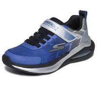 Sneaker SKECHERS "MICROSPEC MAX VELOCITY", Kinder, Gr. 29, blau (blau, silberfarben), Lederimitat, Schuhe Sneaker, Klettschuh, Freizeitschuh, Grössenschablone zum Download (22835531-29) blau, silberfa