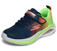 Sneaker SKECHERS "MICROSPEC MAX VELOCITY", Kinder, Gr. 31, blau (navy, limette), Lederimitat, Schuhe Sneaker, Klettschuh, Freizeitschuh, Grössenschablone zum Download (78675514-31) navy, limette