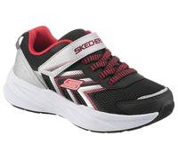 Sneaker SKECHERS "MICROSPEC TREAD", Kinder, Gr. 32, silber (schwarz, silberfarben), Lederimitat, Textil, kontrastfarbene Details, sportlich, Schuhe, Freizeitschuh mit Klettverschluss, Größenschablone