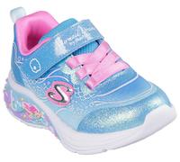 Sneaker SKECHERS "MY DREAMERS", Mädchen, Gr. 24, blau, rosa multi, Lederimitat, Textil, Glitzer, kontrastfarbene Details, Schuhe Sneaker, Blink,-Klettschuh, Meerjungfraudesign, Größenschablone zum Dow