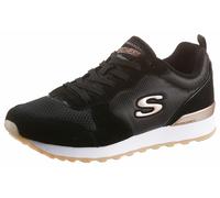 Sneaker SKECHERS "OG 85 - GOLDN GURL", Damen, Gr. 39, schwarz (schwarz, goldfarben), Synthetik, Textil, Veloursleder, Schuhe Sneaker, Schnürschuh, Original-Retro-Jogginschuh mit Air-Cooled Memory Foam