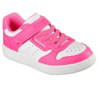 Sneaker SKECHERS "QUICK STREET", Mädchen, Gr. 32, pink (pink, weiß), Lederimitat, kontrastfarbene Details, Schuhe Sneaker, Retro Sneaker mit Klettverschluss, Größenschablone zum Download (61174932-32)