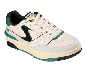 Sneaker SKECHERS "S-1992", Herren, Gr. 46, sanftes weiß, grün, Leder, Veloursleder, kontrastfarbene Details, Schuhe Sneaker, Schnürschuh, Halbschuh, Freizeitschuh im Retro Look (81753921-46) sanftes w