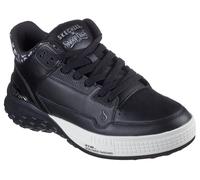 Sneaker SKECHERS "SIZZLE-SNOOP SIZZLE BUCKETS", Herren, Gr. 49,5, schwarz-weiß (schwarz, weiß), Leder, Schuhe Sneaker, Schnürschuh, Freizeitschuh, MidCut mit Air-Cooled Memory Foam (97966912-49,5)