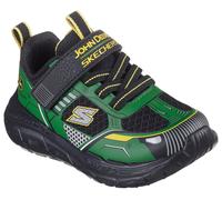 Sneaker SKECHERS "SKECH TRACKS-TRACTOR-TRONIX, John Deere", Mädchen, Gr. 24, grün (grün, schwarz), Lederimitat, Textil, kontrastfarbene Details, Schuhe Sneaker, Klettschuh im John Deere Design, Größen